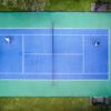 Aerial view of tennis court